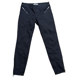 Autre Marque Stefanel Black Denim Biker Pants Black