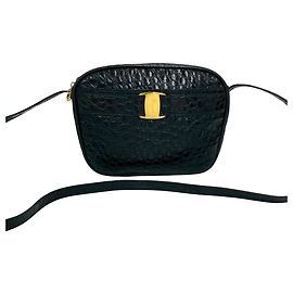 Borsa a tracolla in pelle Salvatore Ferragamo Vintage Vara Nero