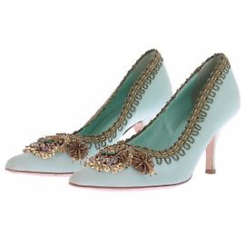 Miu Miu Décolleté turchesi e dorati Blu