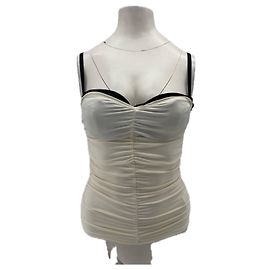 Autre Marque Drapierter weißer Tanktop Weiß