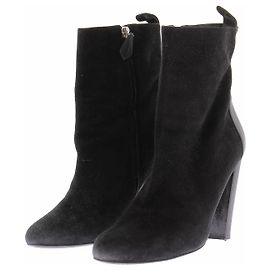 Hermès Bottines noires en daim Noir