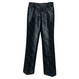 Versace Seidenhose mit Medusa-Print Schwarz Grün Lila