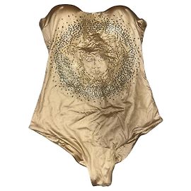 Versace Medusa verzierter Einteiler Badeanzug Golden