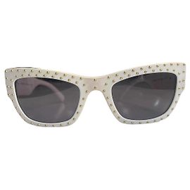 Versace Gafas de sol Medusa Studded Blanco Gold hardware