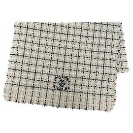 Stola in misto cashmere Chanel Nero Bianco