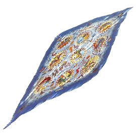 Hermès HERMES Carre 90 Escales Mediterraneennes Sciarpa in seta Blu