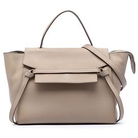 Céline Celine Bolso Belt en piel de becerro de grano mini beige Beige