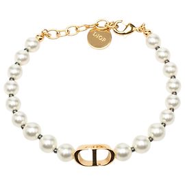 Pulseira 30 Montaigne da Dior em resina dourada e pérola banhada a ouro Dourado