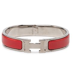 Hermès Clic H Armband aus rotem Emaille schmal PM Rot