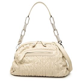 Bolsa satchel Cannage Delices em pele de cordeiro marrom Dior Marrom Bege
