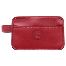 Clutch Gucci em couro de bezerro vermelho com Interlocking G Vermelho