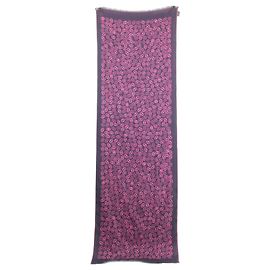 Stola in cashmere e seta Hermès Chaine d'Ancre Nero Rosa