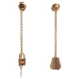 Boucles d'oreilles Kelly Clochette d'Hermès en or rose Doré