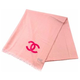 Stola Chanel 23C in misto cashmere e seta rosa Rosa