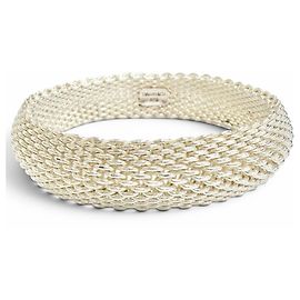 Tiffany & Co Tiffany Somerset 925 Mesh Bangle Bracelet Silvery