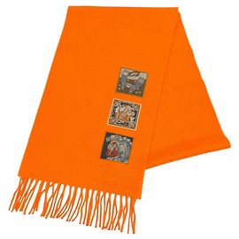 Stola in cashmere e seta Hermès arancione Arancione
