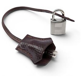 Hermès NEW SET HERMES PADLOCK + ZIPPER PULL WITH BELL KEY FOR KELLY BAG Brown