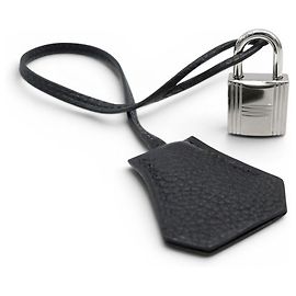 Hermès NEW SET HERMES PADLOCK + ZIPPER PULL WITH BELL KEY FOR KELLY BAG Black