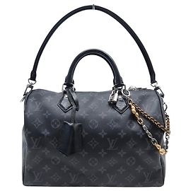 NOVA BOLSA LOUIS VUITTON SPEEDY SOFT 30 MONOGRAM ECLIPSE CANVAS M15102 Cinza antracite