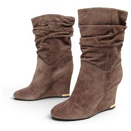 CHAUSSURES LOUIS VUITTON BOTTINES COMPENSEES 39 DAIM PLISSEES ANKLE BOOTS Marron