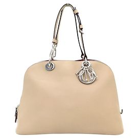 CHRISTIAN DIOR DIORISSIMO GM LEATHER BEIGE SHOULDER BAG HANDBAG Beige