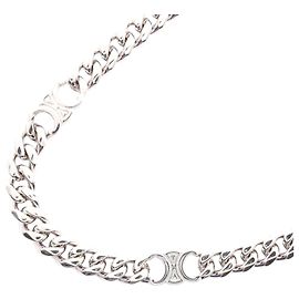 Céline Collar Gourmet Small Triomphe Celine en acero inoxidable Plata Metálico