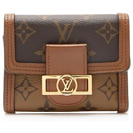 Carteira compacta Louis Vuitton Reverse Monogram Dauphine Marrom