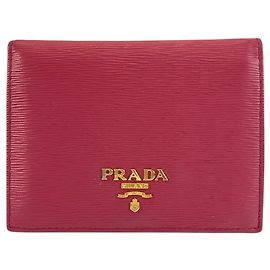 Cartera compacta de cuero Saffiano Prada Rosa
