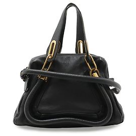 Chloé Chloe Paraty 2WAY Leather Tote Bag Black