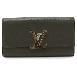Portafoglio Bifold Louis Vuitton Capucines in pelle di pitone Verde