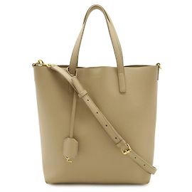 Borsa Tote in pelle Yves Saint Laurent Marrone Beige