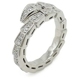 Bulgari Bvlgari Serpenti Viper Ring Diamant K18WG Weiß