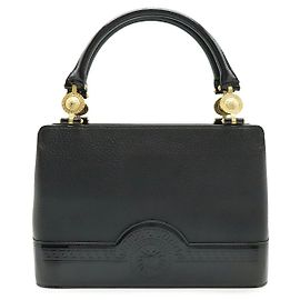 Sac à main en cuir Versace Sunburst Noir Noir