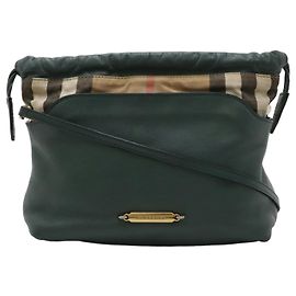 Bolso de Hombro Burberry House Check Verde Verde