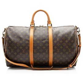 Louis Vuitton Vintage Monogram Canvas Keepall Bandouliere 50 Duffle Brown