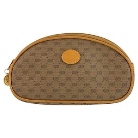 Pochette Gucci Vintage Micro GG Interlocking Marrone Beige