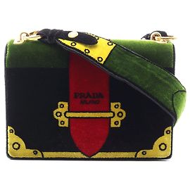 Borsa a tracolla in tessuto Prada Cahier Nero