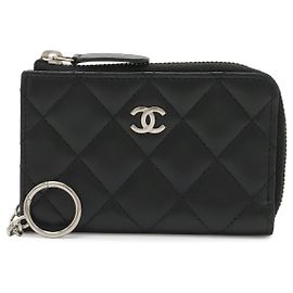 Chanel Matelasse Coin Case Black Black