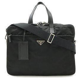 Pasta de nylon com Logotipo Triangle da Prada Preto