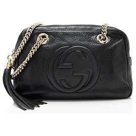 Piccola borsa a tracolla Gucci Leather Soho Chain Nero