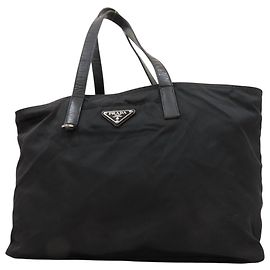 Prada Bolso Tote Nylon Negro Negro
