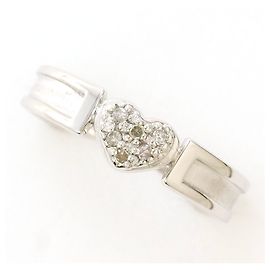 Autre Marque 10K Weißgold-Ring mit Diamant Golden