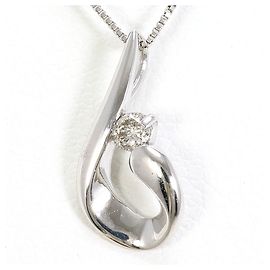 Autre Marque Collier en or blanc 14K avec diamant Doré