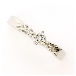 Autre Marque Platinum Band Ring with Diamond Other