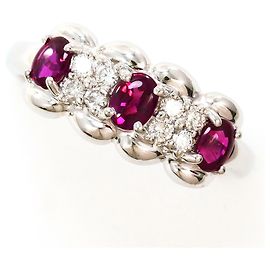 Autre Marque Pigeon Blood PT900 Platinring Rot Andere