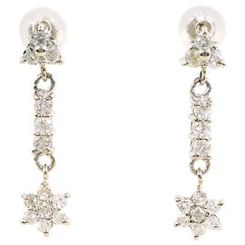 Autre Marque PT900 Platinum Drop Earrings with Diamonds Other