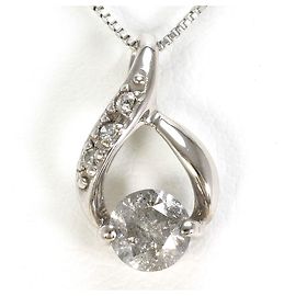 Autre Marque Colar de ouro branco 10K com diamante Dourado