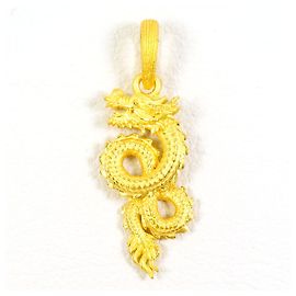 Autre Marque 24K Yellow Gold Pendant Golden