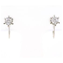Autre Marque PT900 Platinum Diamond Clip Earrings Other
