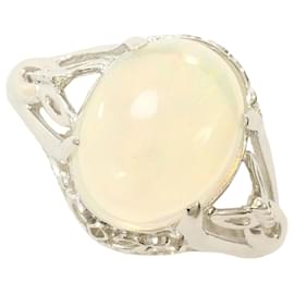 Autre Marque 14K Weißgold-Ring mit Opal Golden